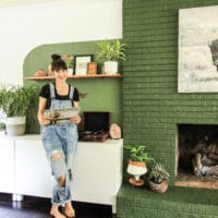 How to Patch & Paint a Brick Fireplace: Our Green Fireplace 