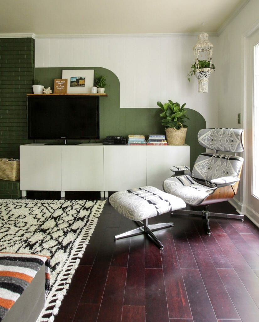 Green and white modern color block
