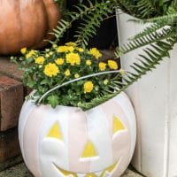How to Paint Plastic Pumpkin Pail Planters (and a peek of my new 