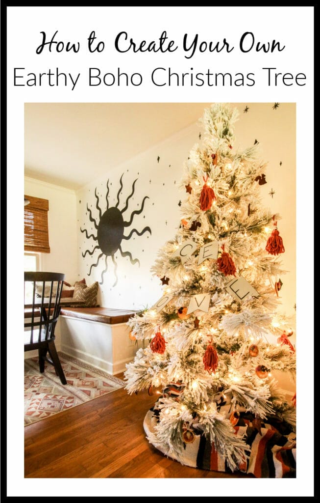 Modern Boho Flocked Tree with DIY Ornaments