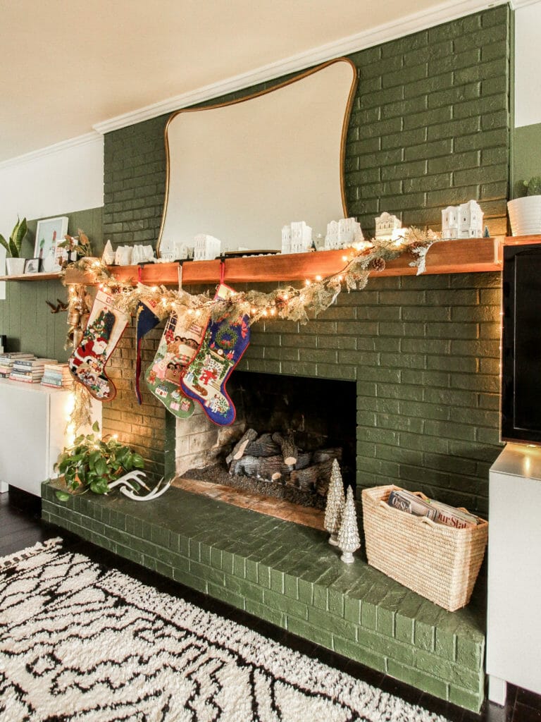 christmas mantle with stockings
