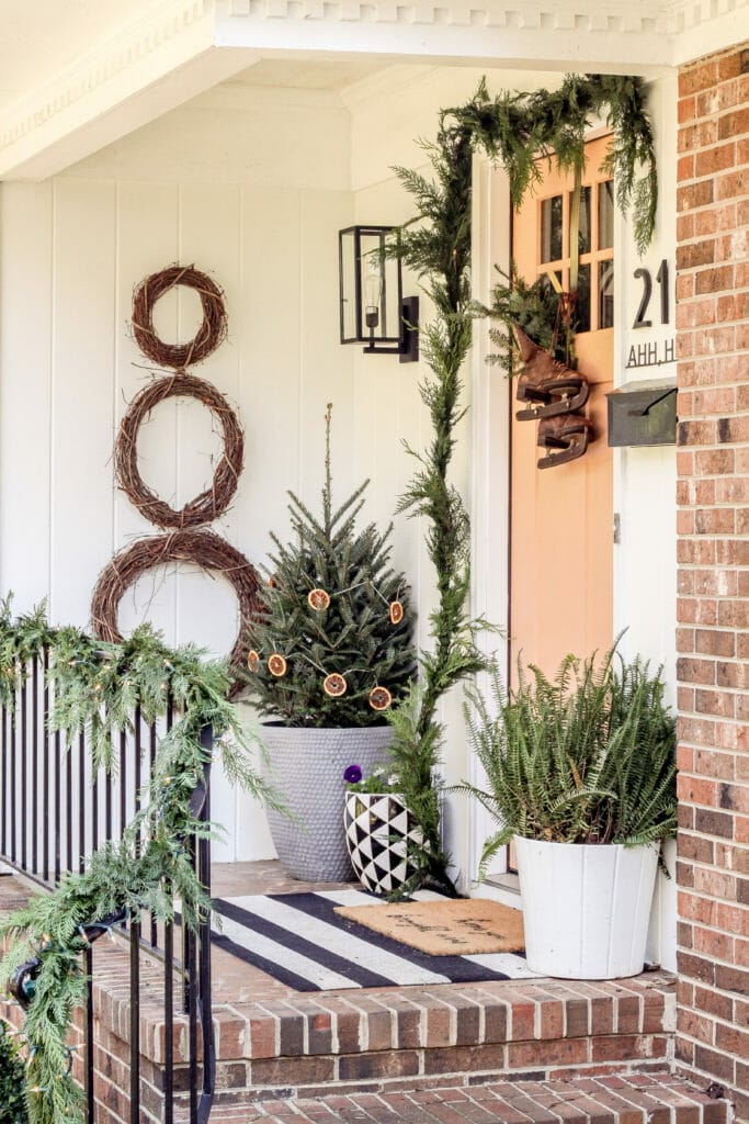 simple natural christmas porch