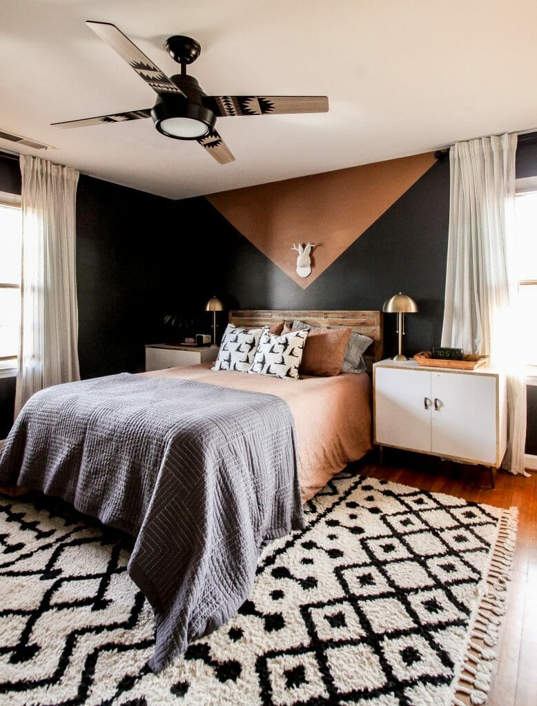 modern black bedroom