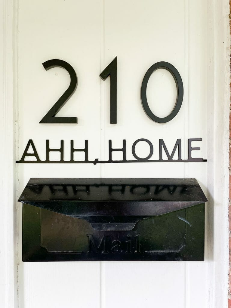 modern home sign for porch