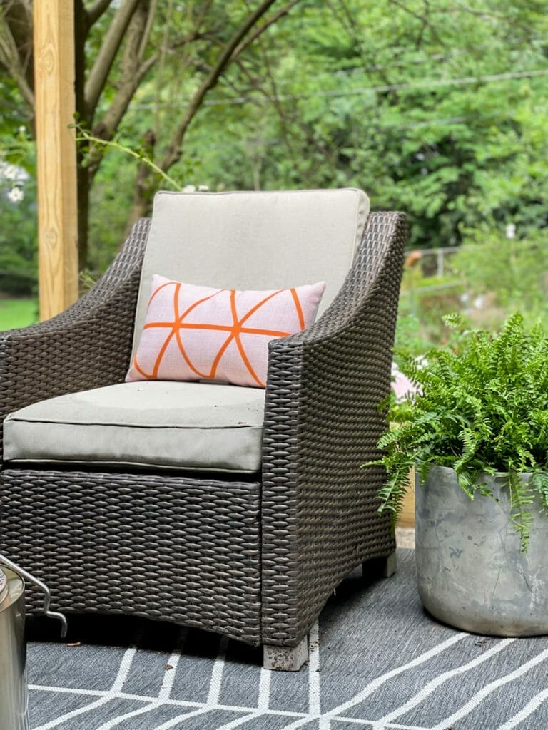 outdoor chair with pillow