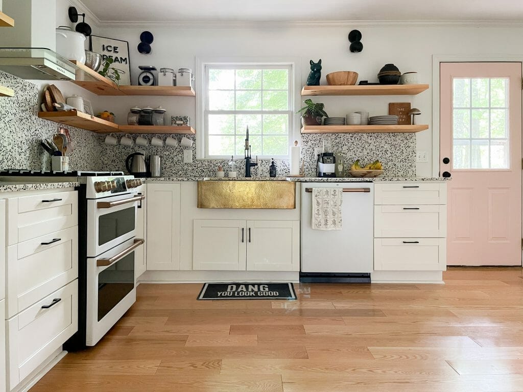 eclectic modern white kitchen
