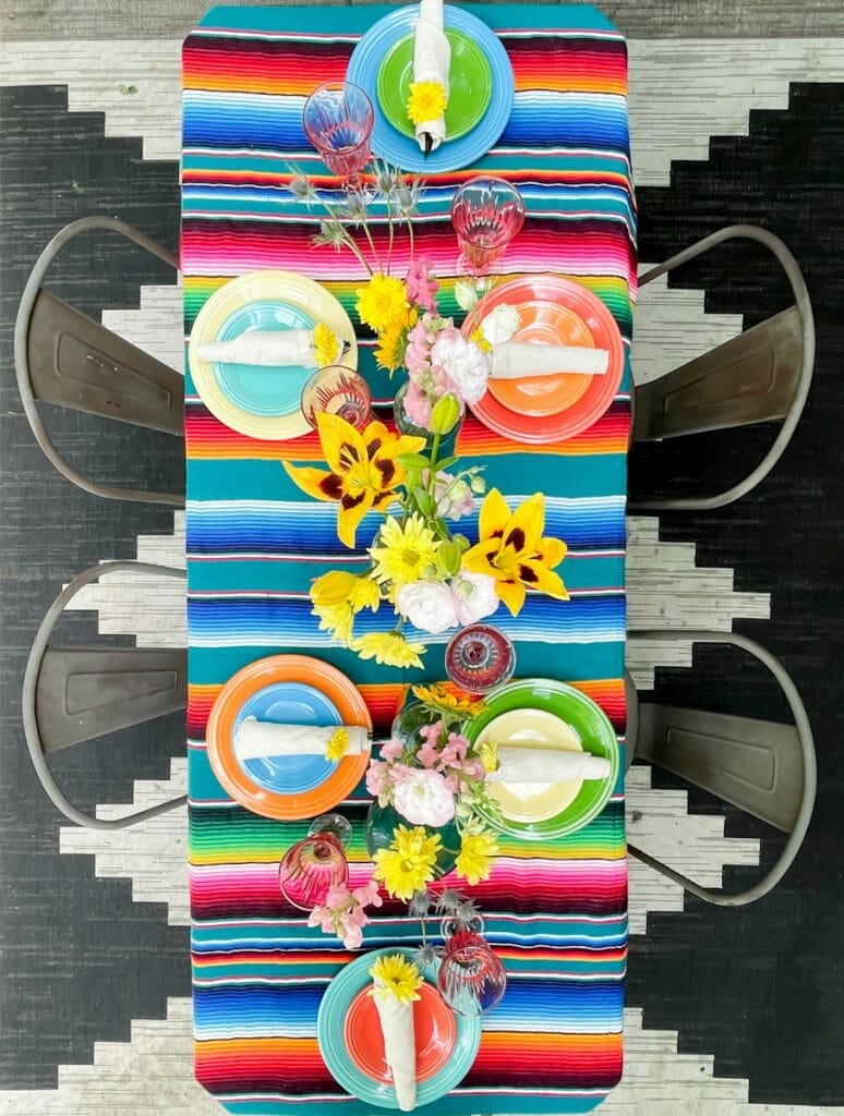 colorful summer tablescape