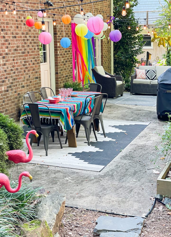 rainbow patio party