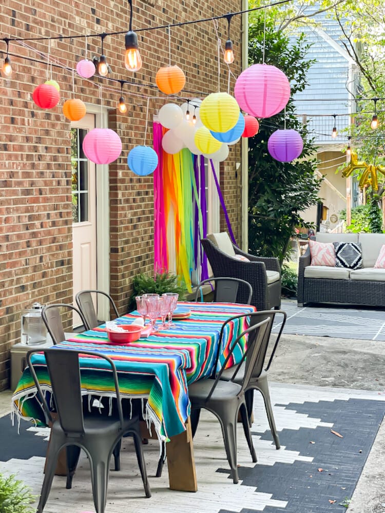 rainbow patio party