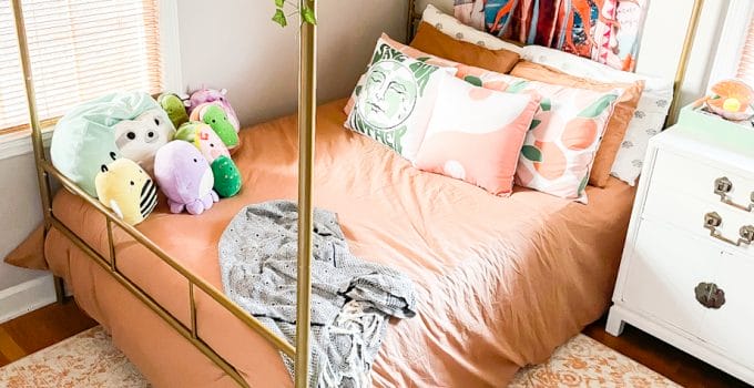 Peachy Bedroom Makeover